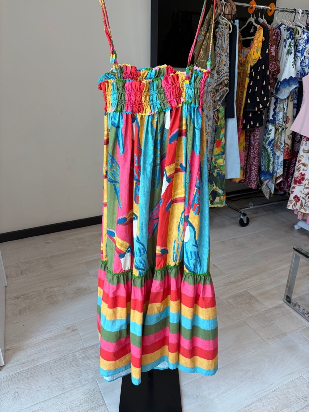 Farm Rio: WONDERFUL TOUCANS MDI DRESS - Picture 11 of 14